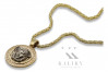 "Golden Greek Jellyfish Pendant on Byzantine Chain" cpn053ywS&cc014y