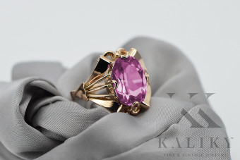 Originales Vintage-Roségold 14 Karat Amethyst Ring  vrc015 vrc015