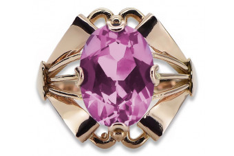 Originales Vintage-Roségold 14 Karat Amethyst Ring  vrc015 vrc015