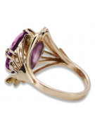 Russische sowjetische Rose 14 Karat 585 Gold Alexandrit Rubin Smaragd Saphir Zirkon Ring vrc014