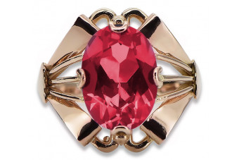 Classic Ruby Studded 14K Rose Gold Vintage Ring vrc015 vrc015