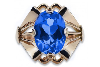 Classic Sapphire Centerpiece in 14K Rose Gold, Vintage Design vrc015 vrc015