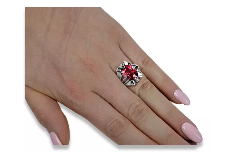 Russische sowjetische Rose 14 Karat 585 Gold Alexandrit Rubin Smaragd Saphir Zirkon Ring vrc014