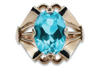 Sterling Silver Rose Gold Plated Aquamarine Ring vrc015rp