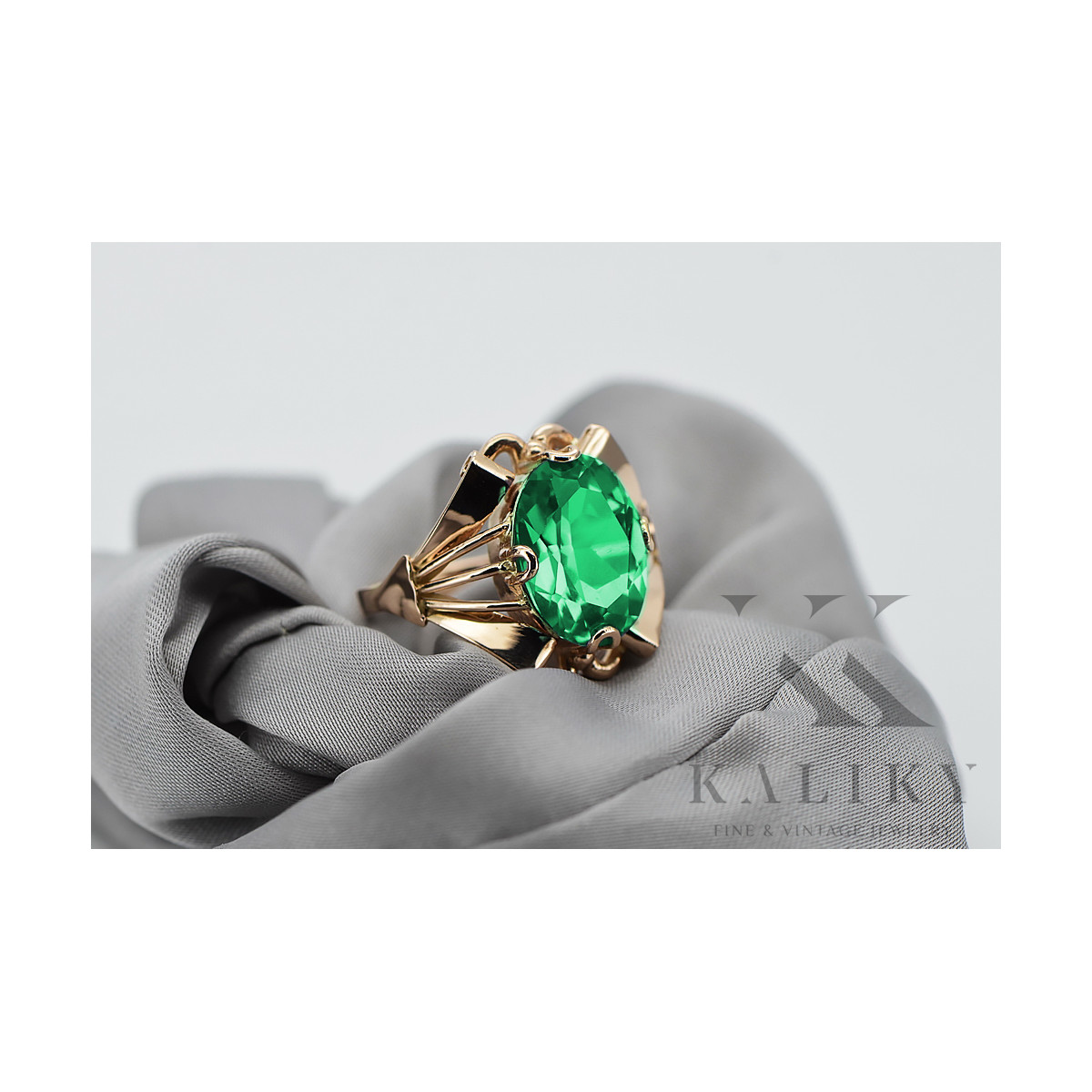 Russian Soviet rose 14k 585 gold Alexandrite Ruby Emerald Sapphire Zircon ring  vrc084