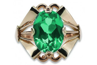 Sterling Silver Rose Gold Plated Emerald Ring vrc015rp