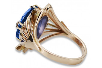 Sterling Silver Rose Gold Plated Sapphire Ring vrc015rp