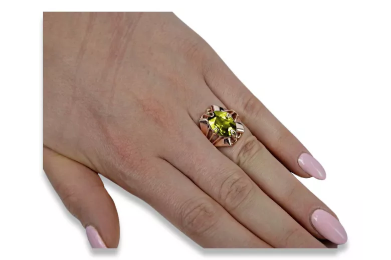 Russische sowjetische Rose 14 Karat 585 Gold Alexandrit Rubin Smaragd Saphir Zirkon Ring vrc084