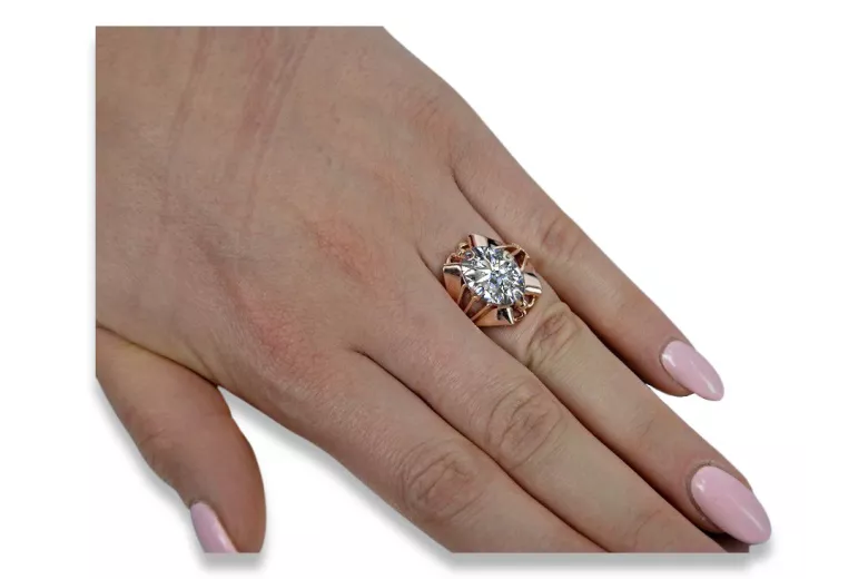 Russische sowjetische Rose 14 Karat 585 Gold Alexandrit Rubin Smaragd Saphir Zirkon Ring vrc084