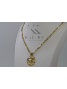 Chaîne en or 14 carats style médaille grecque Versace & Corda Figaro cpn049y&cc082y