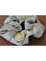 Golden Greek Versace Medallion Necklace with Figaro Chain cpn049y&cc082y