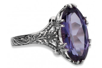 Sterling Silver 925 Alexandrite Statement Ring vrc084s