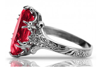 Sterling Silver 925 Ruby Vintage Ring vrc084s