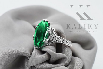 Sterling Silver 925 Emerald Statement Ring vrc084s