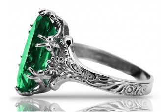 Sterling Silver 925 Emerald Statement Ring vrc084s