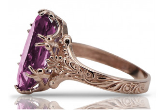 Sterling Silver Rose Gold Plated Amethyst Ring vrc084rp