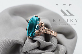 Russische sowjetische Rose 14 Karat 585 Gold Alexandrit Rubin Smaragd Saphir Zirkon Ring vrc014