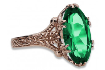 "Emerald Creation in Original 14K Rose Gold - Vintage Charm vrc084" Vintage vrc084