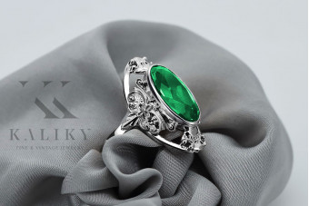 Sterling Silver 925 Emerald Statement Ring vrc014s