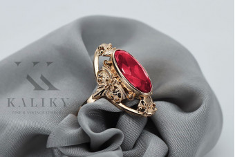 Sterling Silver Rose Gold Plated Ruby Ring vrc014rp