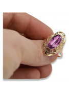 Russische sowjetische Rose 14 Karat 585 Gold Alexandrit Rubin Smaragd Saphir Zirkon Ring vrc014