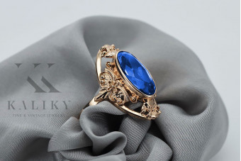 Sterling Silver Rose Gold Plated Sapphire Ring vrc014rp