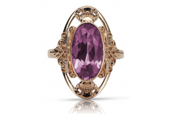 Originales Vintage-Roségold 14 Karat Amethyst Ring vrc014 vrc014