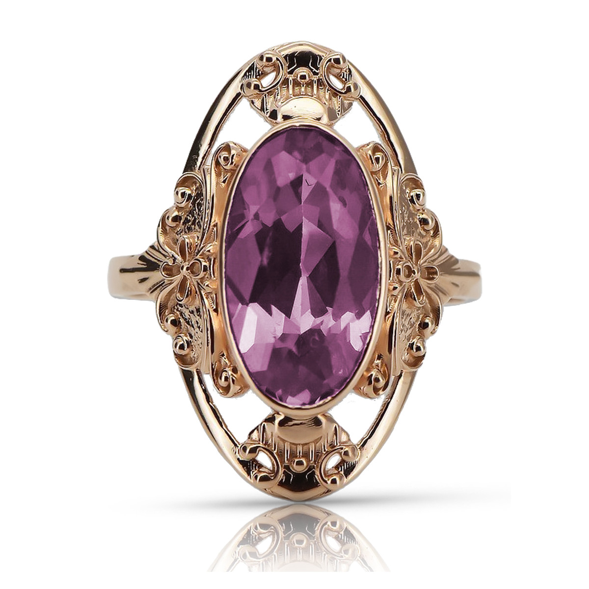 Rose soviétique russe 14k 585 or Alexandrite Ruby Emerald Sapphire Zircon ring vrc014