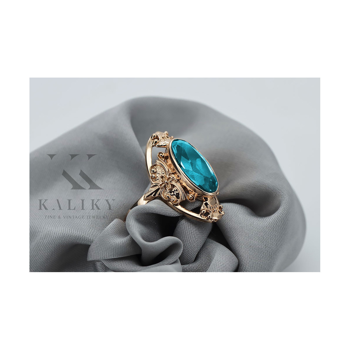 Russische sowjetische Rose 14 Karat 585 Gold Alexandrit Rubin Smaragd Saphir Zirkon Ring vrc014