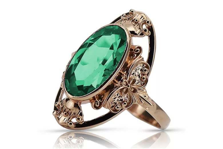 Rose soviétique russe 14k 585 or Alexandrite Ruby Emerald Sapphire Zircon ring vrc014