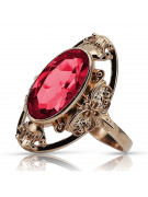 Russische sowjetische Rose 14 Karat 585 Gold Alexandrit Rubin Smaragd Saphir Zirkon Ring vrc014