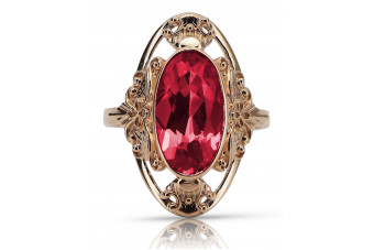 Ruso soviético rosa 14k 585 oro Alejandrita Rubí Esmeralda Zafiro Circón anillo vrc014