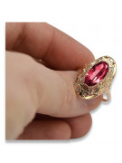 Rubinowy Pierścień Vintage z Różowego Złota 14k vrc014 vrc014