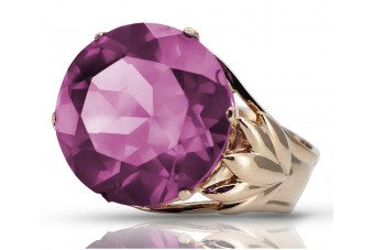 Sterling Silver Rose Gold Plated Amethyst Ring vrc029rp