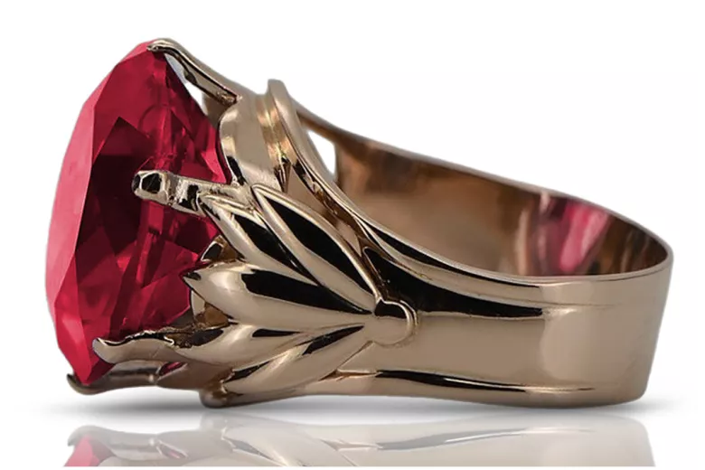 Russische sowjetische Rose 14 Karat 585 Gold Alexandrit Rubin Smaragd Saphir Zirkon Ring vrc084