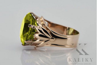 Anillo de Peridoto Amarillo en Plata de Ley Chapada en Oro Rosa vrc029rp