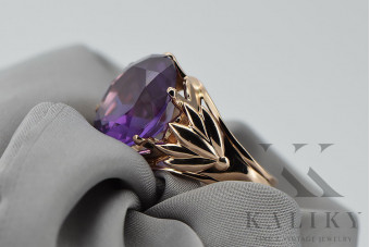 Inel sovietic rusesc din aur 585 trandafir 14k alexandrit rubin smarald safir zircon vrc014