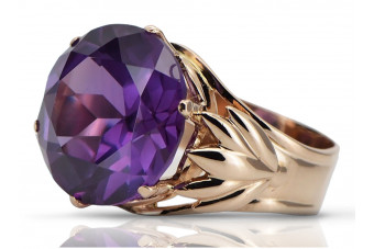 Złoty Pierścionek Vintage 14k z Różowego Złota z Aleksandrytem vrc029 vrc029