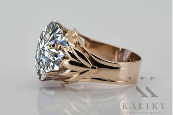 Zircon-Enriched Original Vintage 14K Rose Gold Ring vrc029 vrc029