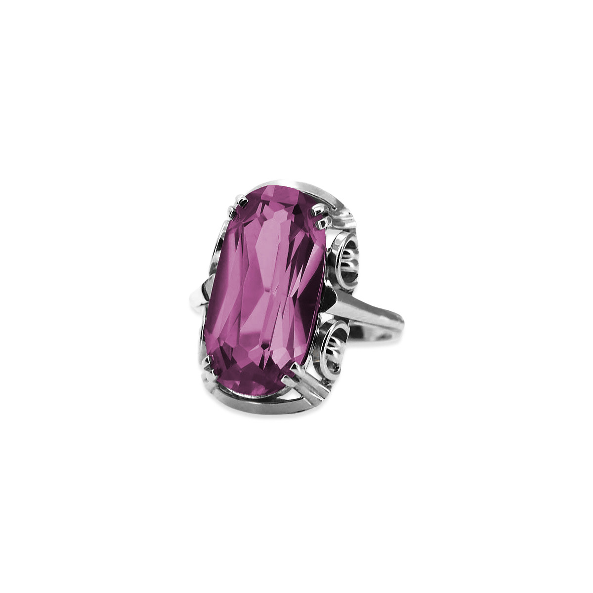 Russische sowjetische Rose 14 Karat 585 Gold Alexandrit Rubin Smaragd Saphir Zirkon Ring vrc014