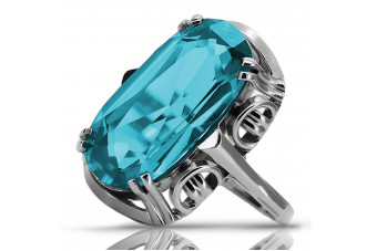 925 Srebro, Akwamaryn Vintage Pierścień SRV038P vrc038s