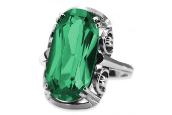 Sterling Silver 925 Emerald Vintage Ring vrc038s