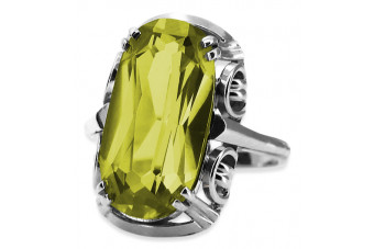 Bague en argent vintage avec péridot jaune et saphir turquoise vrc038s