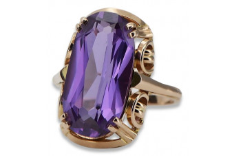 Bague en argent sterling plaqué or rose avec Alexandrite vrc038rp