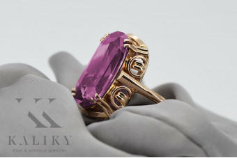 Vintage 925 Silber rosévergoldet, Amethyst Ring vrc038rp