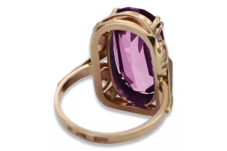 Russische sowjetische Rose 14 Karat 585 Gold Alexandrit Rubin Smaragd Saphir Zirkon Ring vrc084