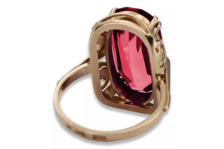 Russische sowjetische Rose 14 Karat 585 Gold Alexandrit Rubin Smaragd Saphir Zirkon Ring vrc084