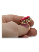 Russische sowjetische Rose 14 Karat 585 Gold Alexandrit Rubin Smaragd Saphir Zirkon Ring vrc084