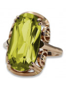 Vintage 925 Srebro pozłacane, Peridot i Topaz Pierścień vrc038rp