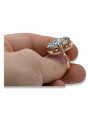 Russische sowjetische Rose 14 Karat 585 Gold Alexandrit Rubin Smaragd Saphir Zirkon Ring vrc084